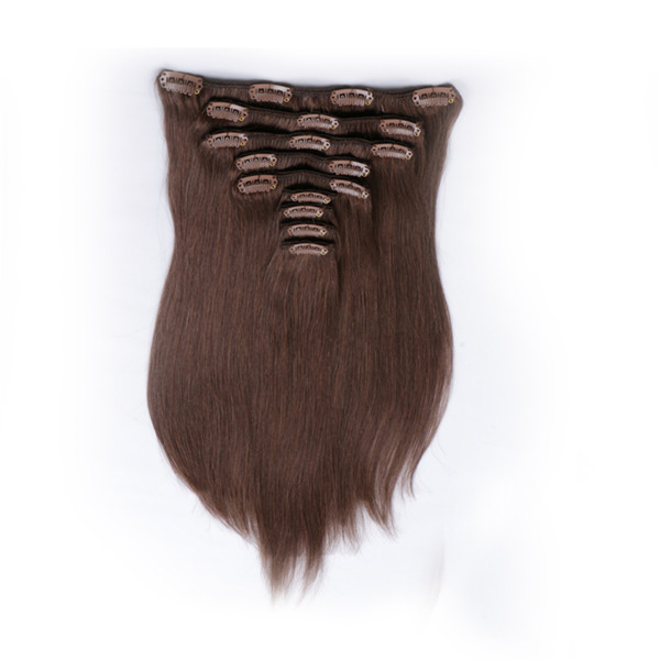 100% remy human hair clip in extensions thick double drawn YJ005